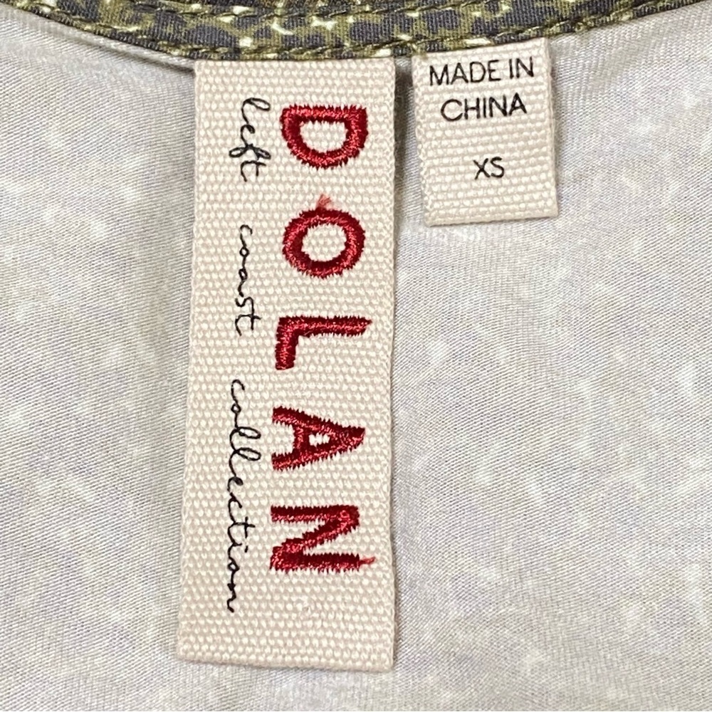 Dolan Green Satin Blouse Xs Flutter Sleeve Button… - image 5